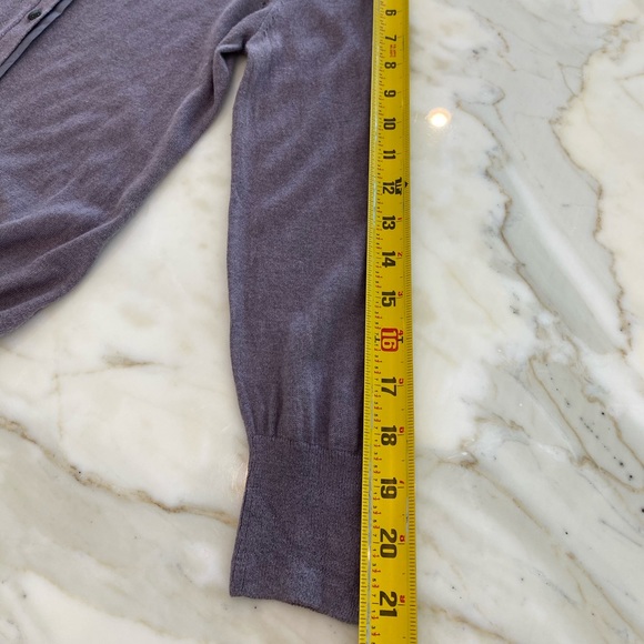 BANANA REPUBLIC MONOGRAM PURPLE SILK CASHMERE CARDIGAN SIZE S NWOTS! - Picture 8 of 14